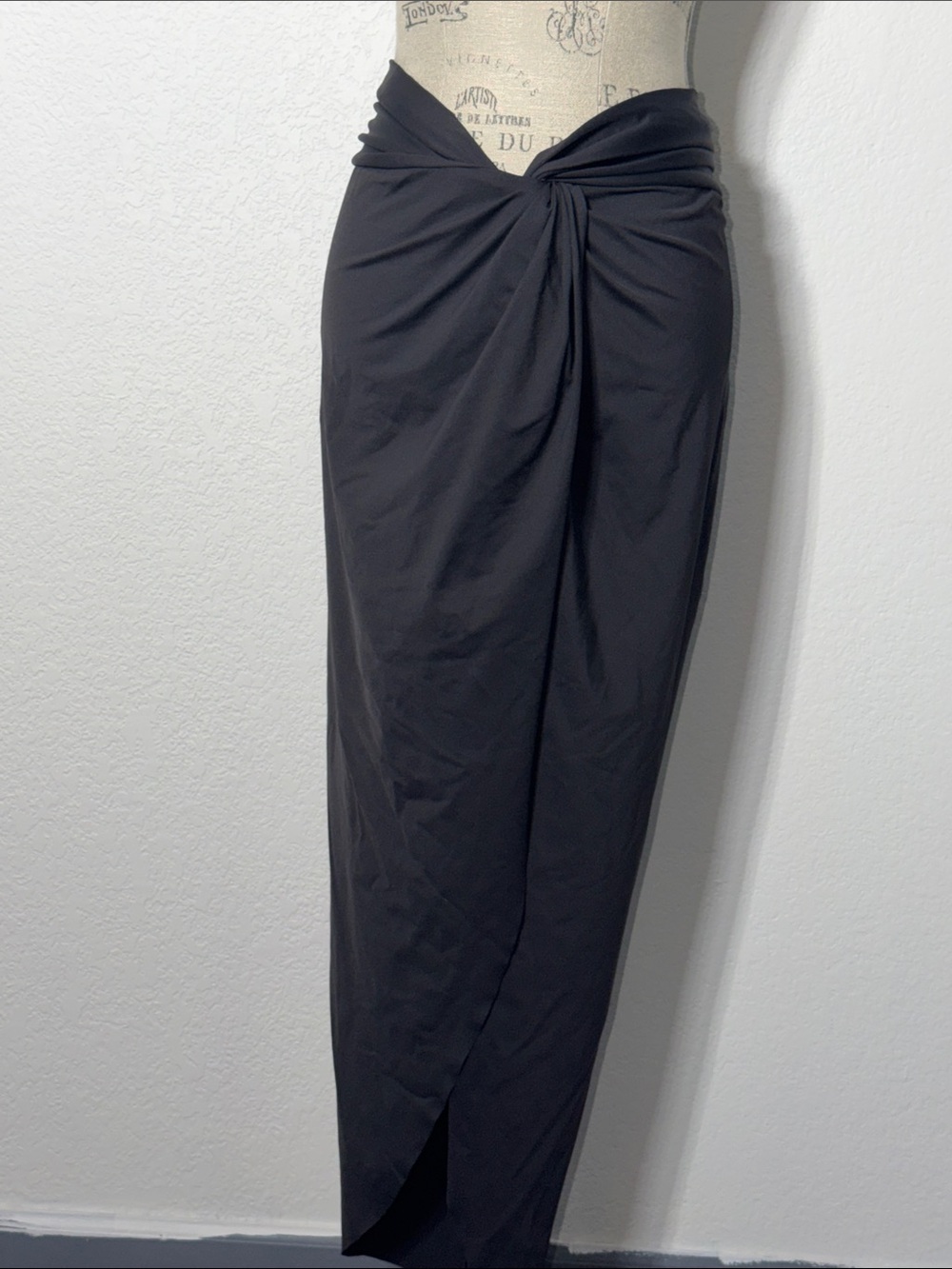 SKIMS Black Shimmery Maxi Skirt with Subtle Sparkle